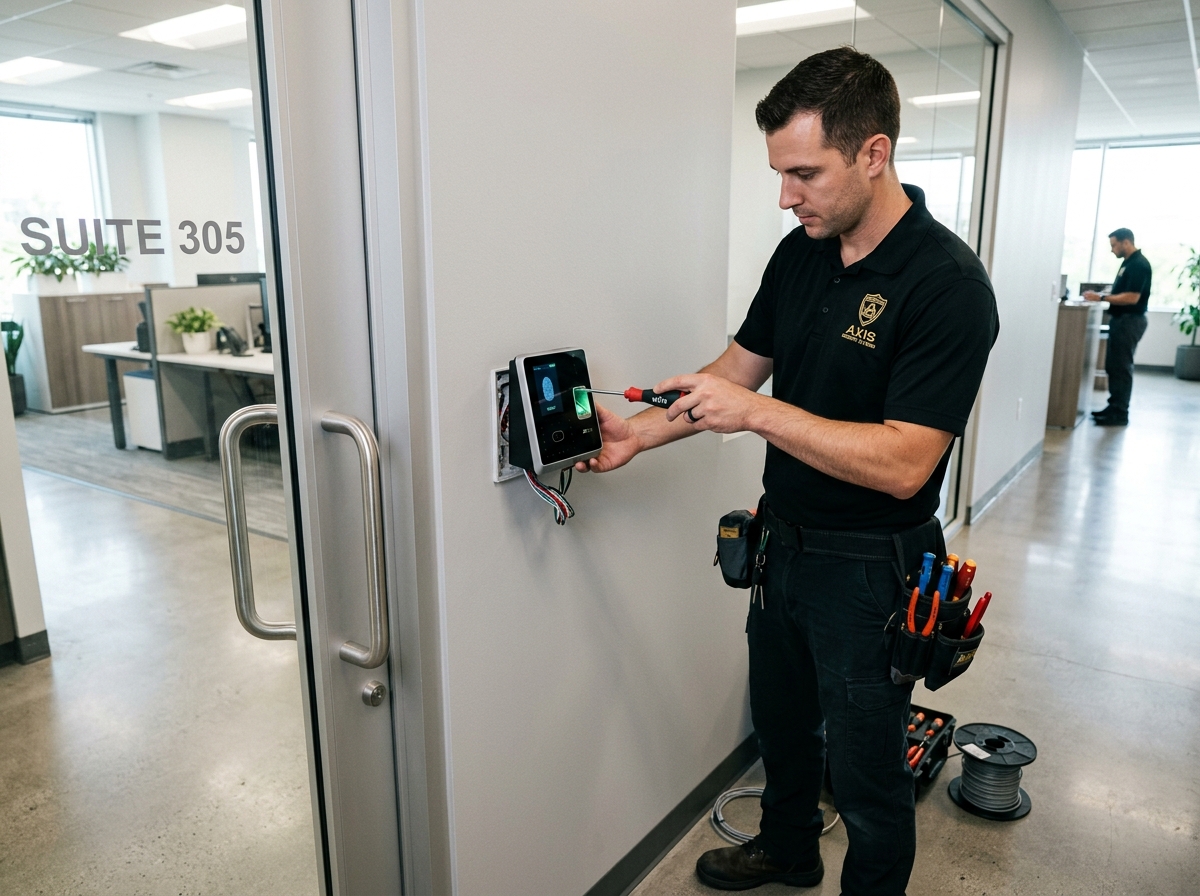 Installation professionnelle d'une borne de contrôle d'accès Black Shield Sécurité